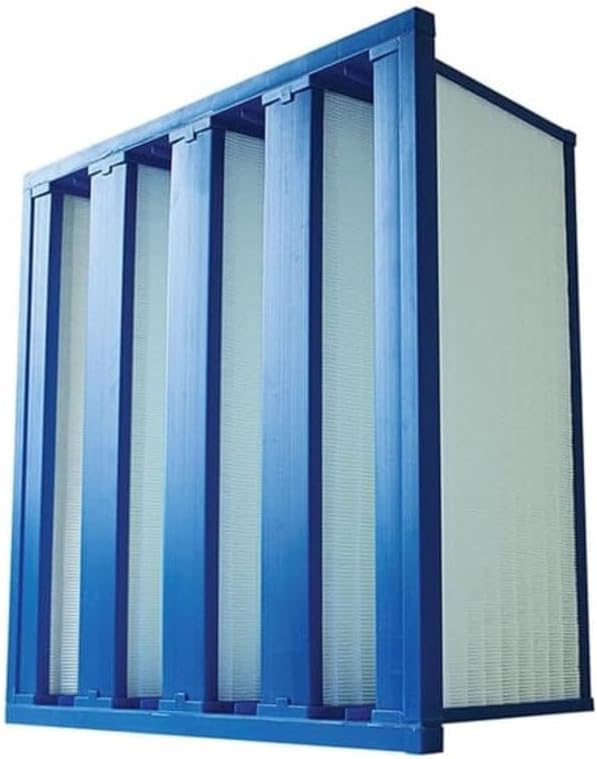Mini Pleat Rigid Microglass V-Bank Air Filter 24x24x12 (4V) – MERV 14 ASHRAE 52.2 High-Efficiency HVAC Filter for Commercial, Industrial, Hopsitals & Cleanroom Use