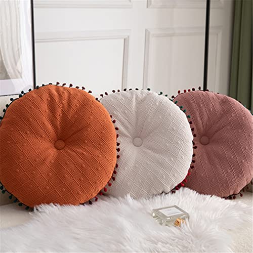 Round Cushion Ball Round Pillow Sofa Cushion Floor Pillow (White, 15.7in40cm) - color: White
