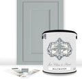 ALL-IN-ONE Paint, Durable cabinet and furniture paint. Built in primer and top coat, no sanding needed. Includes our 30 featured color card - Saltwater (pale green), Gallon