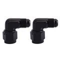 EVIL ENERGY 4AN Female to AN4 Male Flare 90 Degree Swivel Fitting Adapter Aluminum Black 2PCS