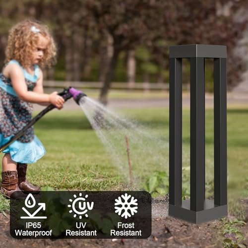 Solar Powered Outdoor Floor Lamp, Stainless Steel Solar Street Lights, Solar Floor Lamp Waterproof Deck Lights for Garden, Yard, Pathway, Porch - size: 19"H - 4Pack