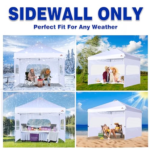 SCOCANOPY Sunwall for 10x10 Canopy Frame with Zipper, 3Pack Sunwalls Only, (White) - color: White, size: 10X10