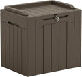 Greesum 31 Gallon Resin Deck Box Large Outdoor Storage for Patio Furniture, Garden Tools, Pool Supplies, Weatherproof and UV Resistant, Lockable, Dark Brown