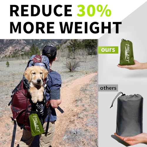 Frelaxy Tent Footprint, Waterproof Camping Tarp, Durable Tent Floor to Elevate Your Camping, Hiking, Backpacking, Hammock, Beach Experience - color: Army Green, size: 3 Person—80'' x 80''