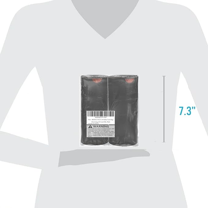 8-10 Gallon Trash Bags Drawstring, 60 Count Bulk, Black & Unscented Multi-purpose Garbage Bags for Business Home Bathroom Kitchen Commercial and Industrial