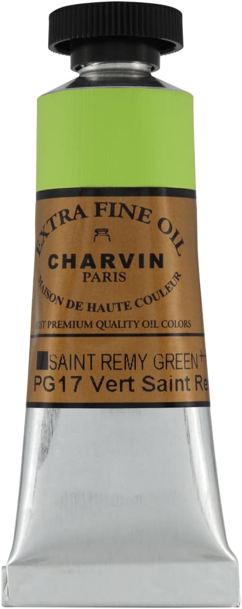 Charvin Extra Fine Oil Paint, Saint Remy Green 20 ml - Triple-Milled, Rich Texture, Poppy Oil-Based, Light-Fast, Handmade, Archival Quality