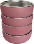Monkey Proof™ Non-Toxic Stainless Steel Child Bowl 5” with Non-Slip Silicone Shell, (Set of 4 bowls) Unbreakable, Mess Free Feeding for Babies, Toddlers, Kids, BPA free (Mauve)