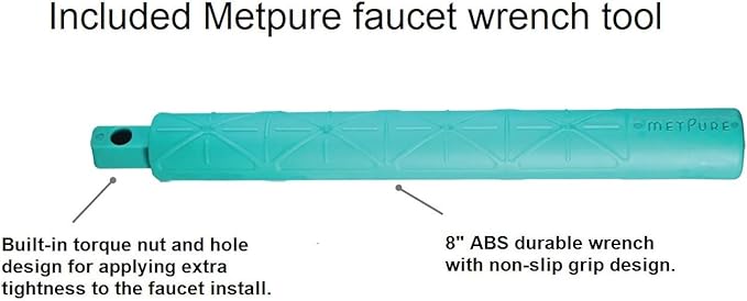 Metpure Non-airgap NSF Certified RO Faucet Reverse Osmosis Drinking Water Filtration System Water Dispenser Spout (Antique Brass). Vase Style with Faucet Wrench