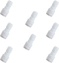 Reducing Straight RO(Reverse Osmosis) Water Filter Union Connector,NSF Certified Plastic Push Fit Quick Connect tube Fittings（1/4" x 3/8" Inch OD coupling）（pack 8）