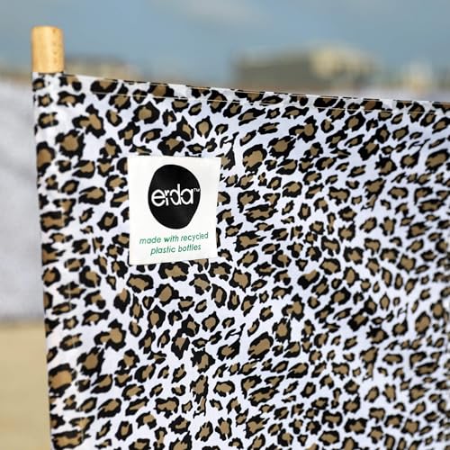 erda Sand Leopard Pro Beach Recycled Polyester Rip-Stop 20 ft Lightweight Windscreen, Privacy Screen, Wind Blocker, Free Matching Shoulder Bag
