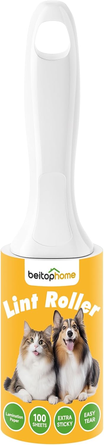 Extra Sticky Lint Roller for Pet Hairs 100 Sheets Lint Rollers with Reinforced 1 Handles and Tough Paper