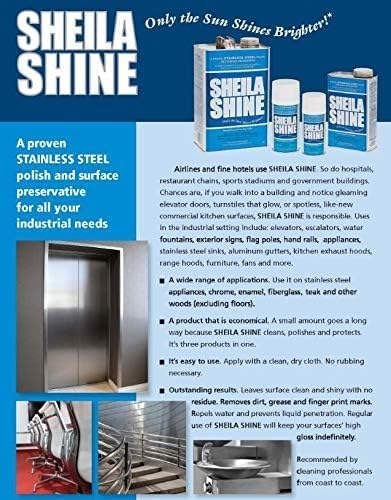Sheila Shine 32 Oz. Stainless Steel Cleaner and Polish Trigger Spray, Protect Household Kitchen Surface, Removes Grease, Fingerprint, Watermark, Polish & Leaves a Streak Free Shine for Home Appliances