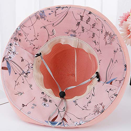 Women Mesh Sun Hats Summer Beach UV Protection UPF Packable Wide Brim Chin Strap - color: Yellow