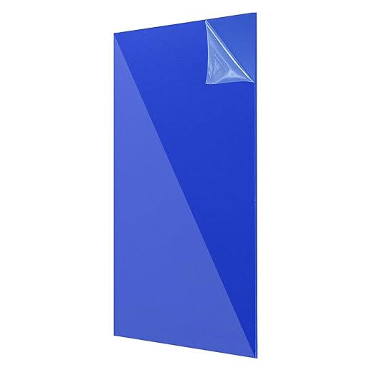 uxcell Acrylic Sheets 12x8 Inch Acrylic Panel 1/8 Inch-3mm Plastic Board for Picture Frames Sign Holders DIY Display Projects Craft, Clear Blue