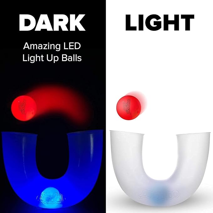 pindaloo Original Led Light Neon Skill Game with 2 Balls- Gifts for Kids and Adults Indoor & Outdoor Games, Girls, & Teens - Gift Ideas, Fun Stuff, Develops Motor & Juggling Skills (Neon)