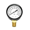 Joywayus Pressure Gauge 0 to 200 PSI Brass 1/4" Male NPT Thread Lower Mount, Multiple Function