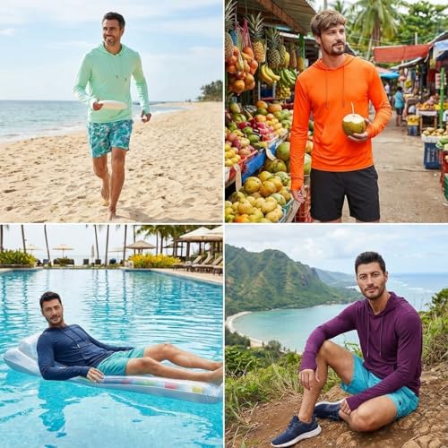 INGEAR Men’s UPF 50+ Sun Hoodie - Lightweight UV Protection Fishing Shirt, Quick-Dry Moisture-Wicking Rash Guard with Pocket - color: Navy, size: X-Large