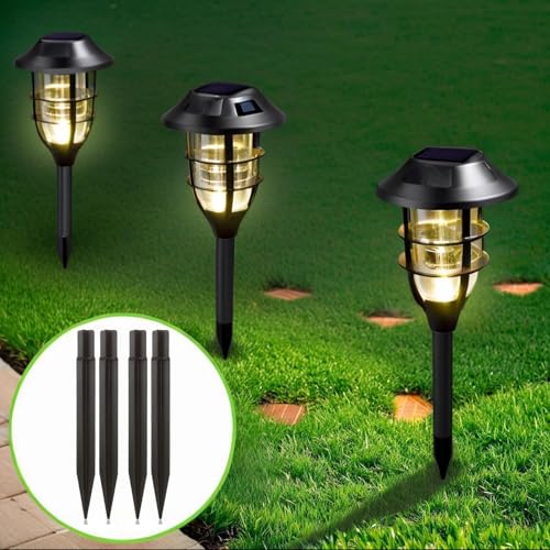 8.25" Reinforced ABS Plastic Solar Ground Spikes - Durable Solar Light Replacement Stakes for Garden, Pathway, Deck, Camping, Christmas Lights (Fits 0.83" Inside Diameter) (Black-1 Pack) - color: Black-1 PACK