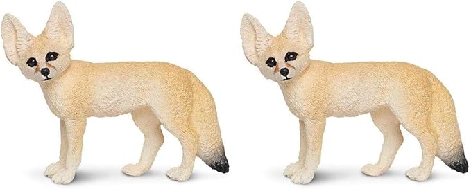 Safari Ltd. Fennec Fox Figurine – Lifelike Hand-Painted Toy Model Figure - Fun & Educational Toy for Boys, Girls & Kids Ages 3+ (Pack of 2)