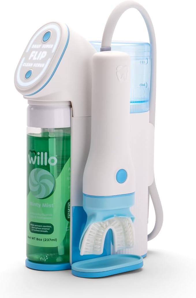 Willo Fully Automatic Kids U-Shaped Electric Toothbrush - 2 Brushing Timers, Deep-Cleans, Consistent Results, Eliminates Brushing Mistakes - Minty Mist (Large - Kids Ages 12+ Years)