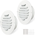 4 Inch Round Air Vent Covers,LouanXpert Stainless Steel Soffit Vent Covers Louvered Grille Cover Vent Flat Ducting Ventilation Air Outlet with Built-in Fine Mesh for House,Garage, RV(100mm - 2PCS)