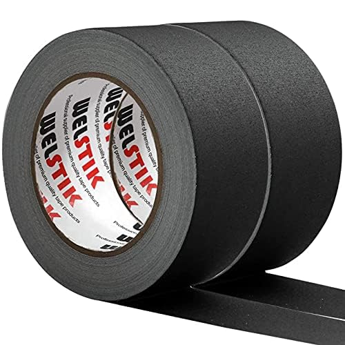 WELSTIK 2 Pack Black Gaffers Tape,2" X 33 Yards-10% Longer Gaffer Tape,Waterproof Matte Finish Gaff Tape,Non Reflective,Easy to Tear