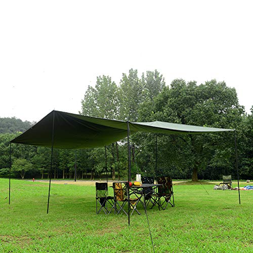 Wind Tour Portable Multifunctional Outdoor Camping Traveling Awning Backpacking Tarp Sunshade Lightweight UV Protection and PU 3000mm Waterproof Rain Fly Tarp Shelter (177×236 inches) - size: 177×236 inches