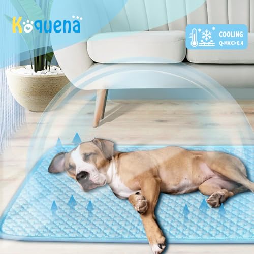 Dog Cooling Mat, Comfortable Pet Cooling Pad for Dogs Cats, Q-Max>0.4 Washable Cool Fiber Portable for Indoor Outdoor Car Seats - size: Small