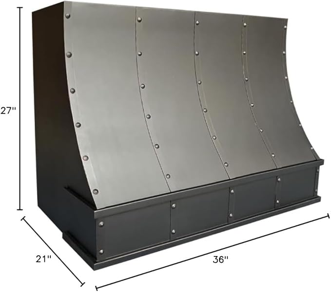 CT Copper Tailor Sloped Copper Vent Hood Wall Mount,36'' W,27''H, 610 CFM Exhaust Fan,Stainless Steel Vent,LED Light,Dishwasher-Safe Baffle Filters,VH8TR1