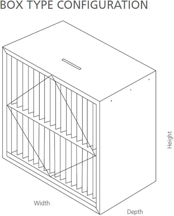 RIGID-PACK 20x20x12 Rigid Box Air Filter – MERV 14/95% ASHRAE HVAC Filter – Radial V-Pleat, Metal Frame, No Header – High-Efficiency Replacement for Commercial & Industrial Systems