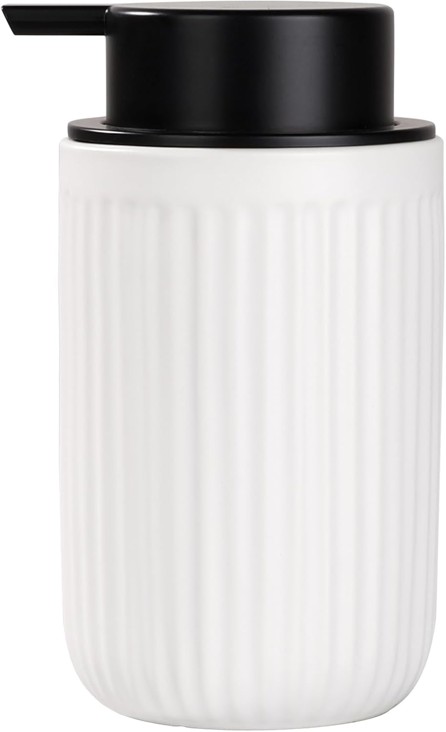 BosilunLife Dish Hand Soap Dispenser - White Liquid Pump soap Dispenser for Bathroom Decro 12oz Ceramic Kitchen Dish Dispenser with Rust-Proof Liquid Pump Modern Refillable Lotion Bottles