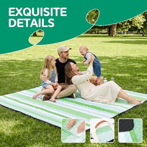Waterproof Beach Blanket Picnic Outdoor Camping Mat Christmas Xmas Birthday Cool Practical Gift Mother Day Mom Big Sister Law Soul Bestie Best Aunt Hostess Regalos de Navidad Para Mujer Mama Abuela - color: Multi Brown