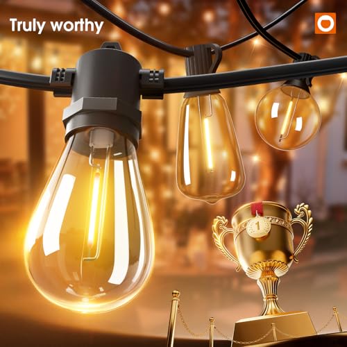 addlon 25FT LED Outdoor String Lights with Edison Shatterproof Bulbs, Heavy-Duty and Weatherproof Strand, Commercial Grade Patio Lights, Decorative for Garden or Patio, Black - size: 25FT