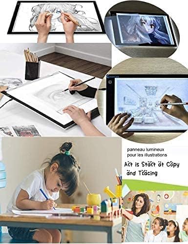 Light Box Drawing Pad, Tracing Board with Type-C Charge Cable and Brightness Adjustable for Artists, AnimationDrawing, Sketching, Animation, X-ray Viewing (A4) Not Rechargeable