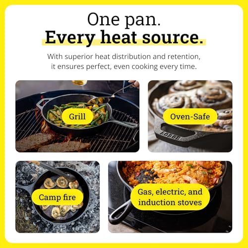 Lodge Seasoned Cast Iron Skillet 10.25 Inches - PFAS-Free, Non-Toxic Cookware - Use with an Oven, Stove, Grill, or Campfire - Naturally Non-Stick & Oven Safe - size: 10.25 Inch (1 Count)