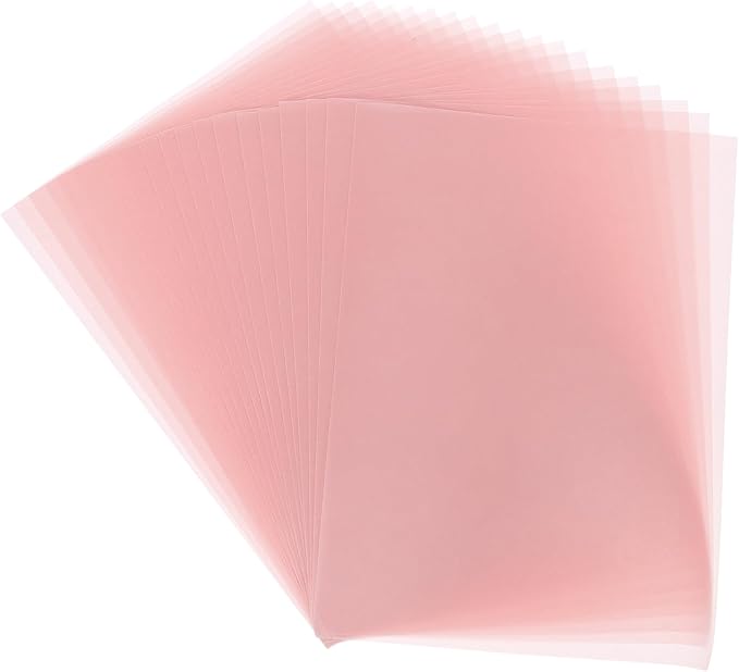 MECCANIXITY Colored Vellum Paper, 40 Sheet Light Pink Transparency 8.5 x 11 Printable Vellum Paper, Translucent Vellum Sheets for Printing Wedding Invitations Ink Jet Laser Printer