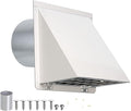 4 Inch Dryer Vent Cover Outside with Mesh and Damper,Wall Vent Exhaust Vent Cover,4" Metal Dryer Vent Cover Outdoor,Exterior Dryer Vent Hood Outlet Cap for Laundry Dryer Range Hood AC Air Vent,White