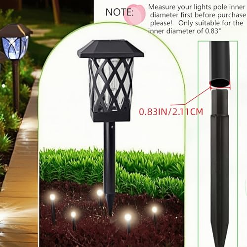8.25" Reinforced ABS Plastic Solar Ground Spikes - Durable Solar Light Replacement Stakes for Garden, Pathway, Deck, Camping, Christmas Lights (Fits 0.83" Inside Diameter) (Black-1 Pack) - color: Black-1 PACK