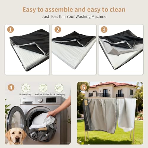 Large Dog Bed with Cooling Gel Memory Foam, Orthopedic Waterproof Pet Bed with Washable Cover & Non-Slip Bottom, Cooling Dog Couch Bed, Size: 40"*31.9 "8.1" - size: Large