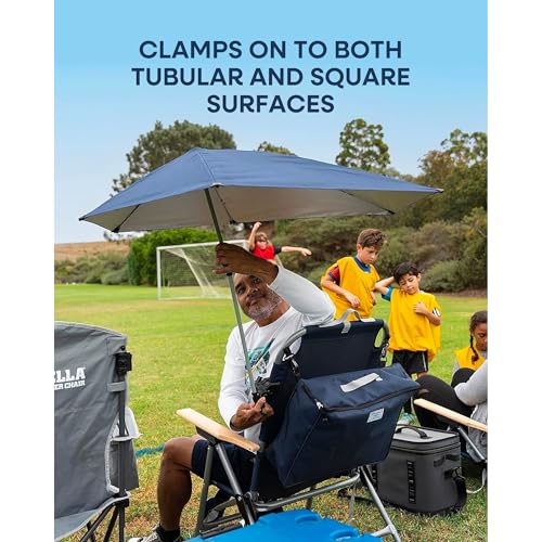 Sport-Brella Versa-Brella SPF 50+ Adjustable Umbrella with Universal Clamp - color: Gray, style: REG