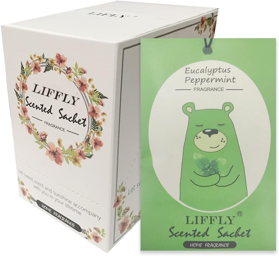 14 PCS Eucalyptus Peppermint Scented Sachets for Drawers and Closets Long-Lasting Gift Box