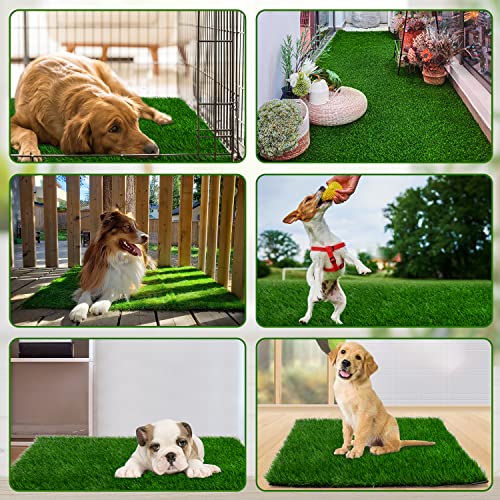 Grass Pad for Dogs 32 x 48 inches, Strong Absorbency Soft Artificial Grass for Pets Potty Training, Easy to Clean Fake Grass for Dog Indoor Outdoor Use (1 Pack) - size: 48x32 Inch