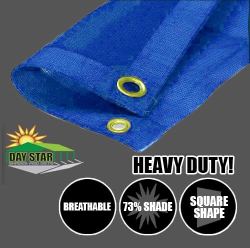 Blue Super Heavy Duty Mesh Tarp Net Sail Sun Shade Awning and Fence Screen Patio and Canopy Cover 6' x 30' Finished Size (5'.6 x 29'.6) - size: 6x30