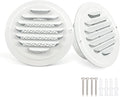 6 Inch White Soffit Vent Covers,LouanXpert Stainless Steel Round Air Vent Covers with Built-in Fine Mesh for Garage, Apartment,Office (150mm - 2PCS)