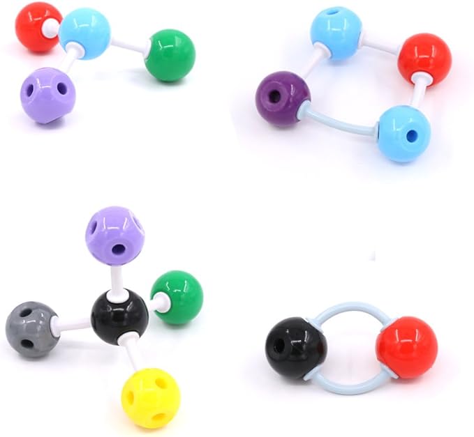 Swpeet 240 Pcs Organic Chemistry Molecular Model Student and Teacher Kit, Chemistry Molecular Model Student and Teacher Set - 86 Atoms & 153 Bonds & 1 Short Link Remover Tool