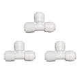Malida 3/8" 3-Way Union Tee Tube Quick Connect Push Fit Water Purifiers Filters Reverse Osmosis Sysems (Pack of 3)