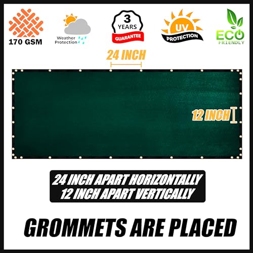 Royal Shade 4' x 25' Green Fence Privacy Screen Windscreen Cover Netting Mesh Fabric Cloth - Cable Zip Ties Included (We Make Custom Size) - color: Green, size: 0 4' x 2 5'