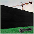 ColourTree 4' x 16' Black Fence Privacy Screen Windscreen Cover Fabric Shade Netting Mesh Cloth - Commercial Grade 170 GSM - Cable Zip Ties Included - We Make Custom Size - color: Black 2nd Generation, size: 0 4' x 1 6'