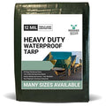 Waterproof Heavy Duty Tarp, 20x25 Foot, Reversible Green and Brown, 12 Mil Thick Poly Sheet for Wood, Furniture, Boat, Pool, Roof and Camper, Tear Resistant Shelter Cover - size: 20' x 25'