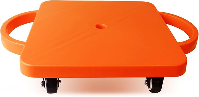 GSE Games & Sports Expert Gym Floor Scooter Board with Handles, Sitting Scooter for Kids Indoor Play Equipment, Fun Scoot Board with Non-Marring Plastic Casters for Children